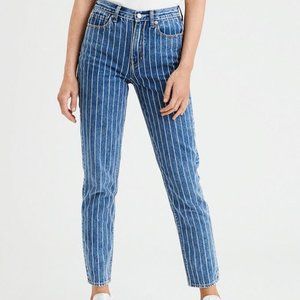 American Eagle Striped Mom Jeans